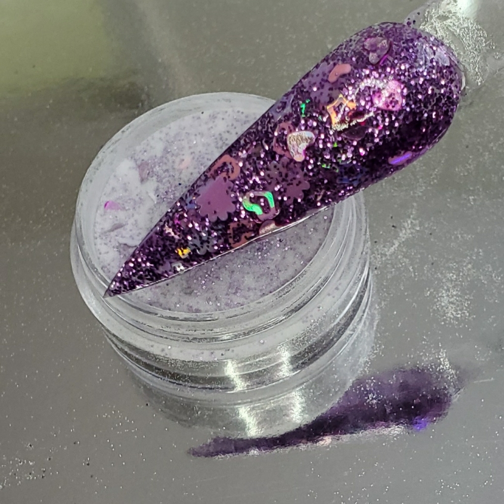 Custom "Purple Hearts" Press On Nails